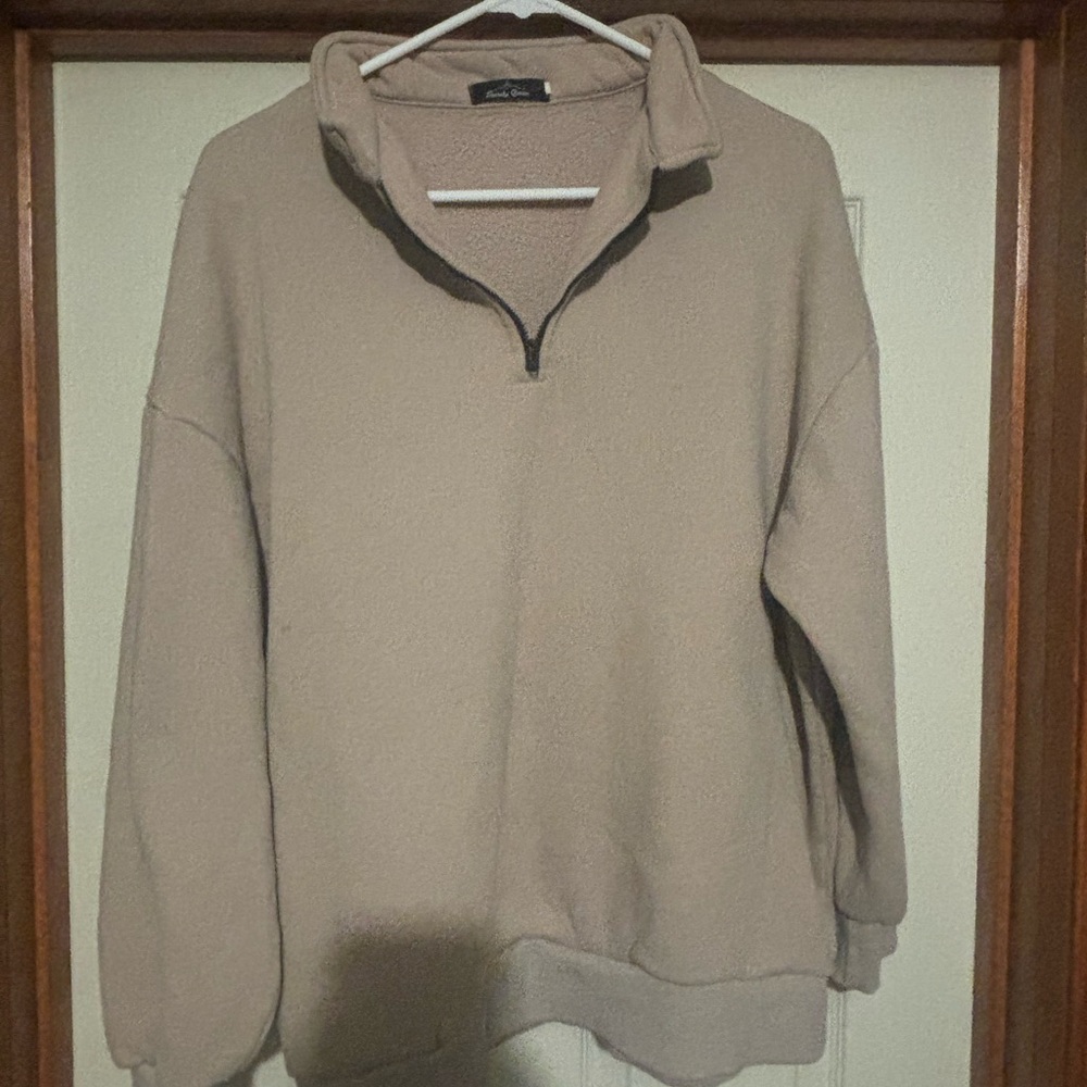 Men's Tan Zip-Up Sweater
